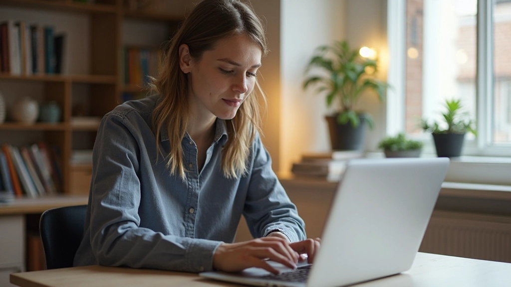 Študent pracuje s online jazykovými kurzami na počítači