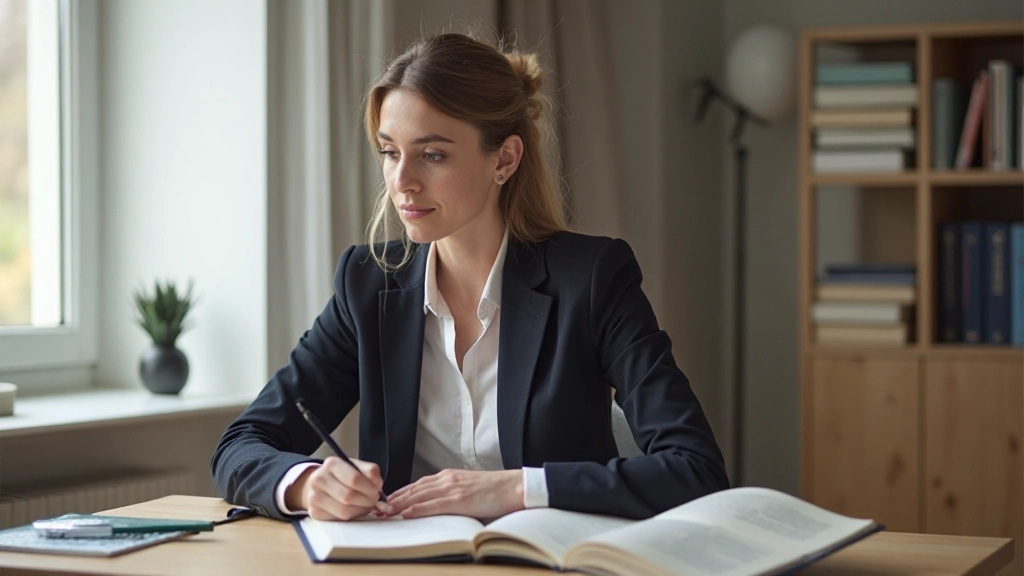 Professionálne študijné pracovisko s otvoreným učebnicou a poznámkami